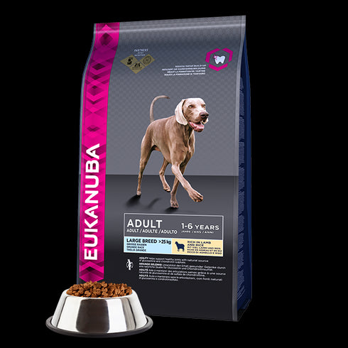 Hrana uscata pentru caini Eukanuba Adult Large Breed cu miel si orez 15 kg
